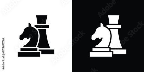Chess icon. filled flat sign for mobile concept and web