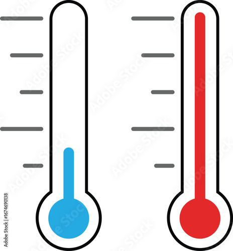 Thermometer Icon Vector Design on White Background.