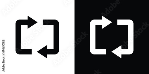 Arrows repeat icon. filled flat sign for mobile concept and web