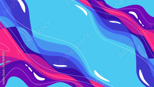 colorful abstract background with blue and wave shape