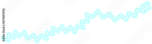 Abstract zigzag energy line with smooth, irregular flow, featuring a glowing blue neon contour.