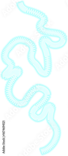 Energetic neon line with an irregular motion pattern, resembling a fluctuating electric spark in motion.
