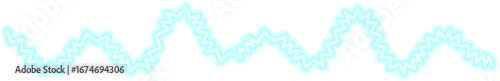 Abstract neon zigzag line featuring a subtle organic wave, mimicking a fluid electric motion.