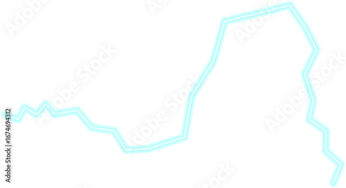Abstract neon zigzag line with a thin, hand-drawn wave, resembling a flickering electric pulse.