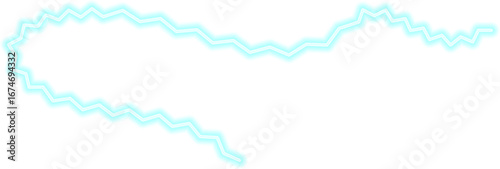 Abstract neon zigzag line featuring a thin, motion-driven curve, mimicking a dynamic energy trail.