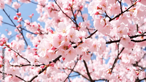 Stunning cherry blossoms beautifully bloom in shades of pink and white, heralding the delightful arrival of spring