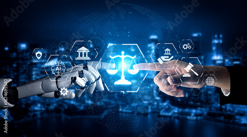 Bilde på lerret AI regulates digital law through compliance dashboards, justice-oriented tools, and secure automation for ethical governance and technology policy alignment