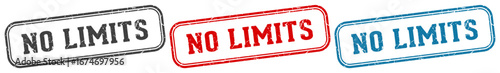 no limits stamp. no limits rectangular stamp set isolated on white background