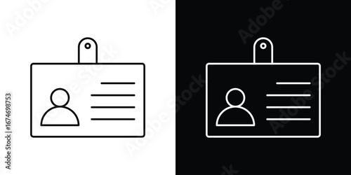 ID badge icon set. Logo eps 10