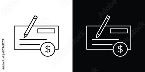 Money check icons for UI, apps, and websites