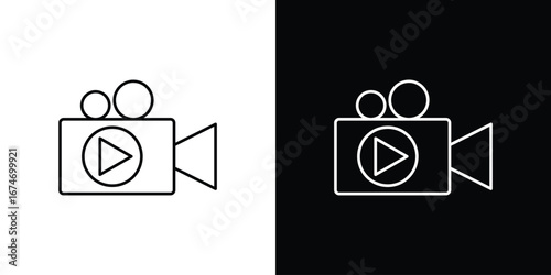 Video camera icon. Isolated Line Icon.