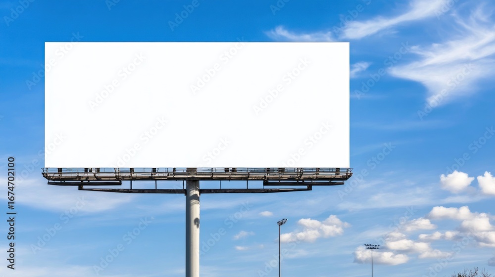 Obraz premium Blank billboard under blue sky