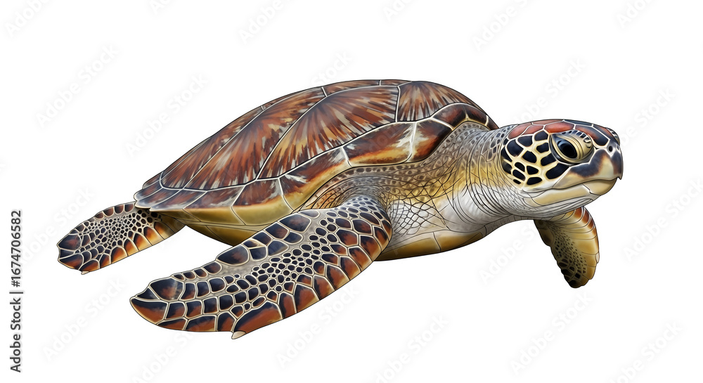 Obraz premium Isolated sea turtle image for wildlife conservation and ocean life photography and marine animal research use on transparent background
