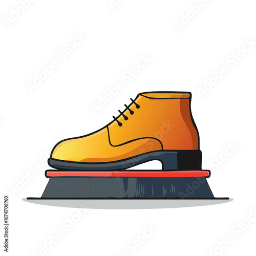 Stylized Leather Shoe Being Polished with a Brush for Shine and Appearance