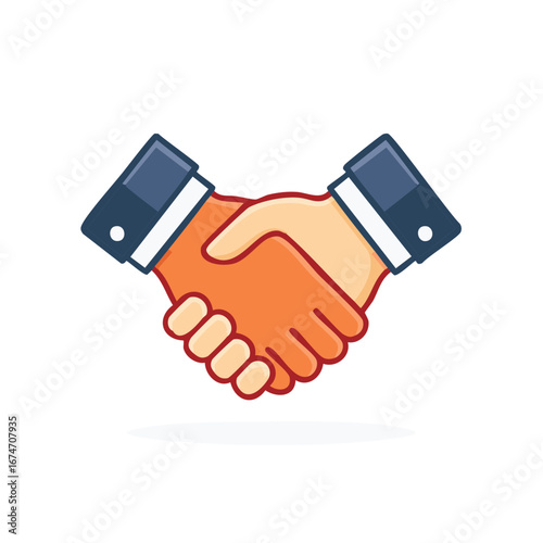 Professional business handshake vector illustration representing agreement and successful partnership.