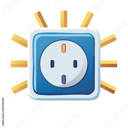 Electric Power Outlet with Radial Lines Emitting Energy