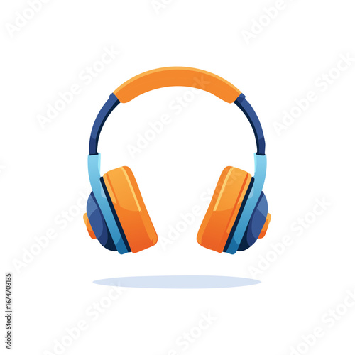 Stylish Orange Headphones - Sound and Music Accessory, Listen Technology