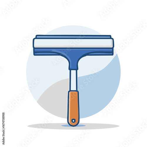 Classic squeegee cleaning tool vector icon for household maintenance and hygiene