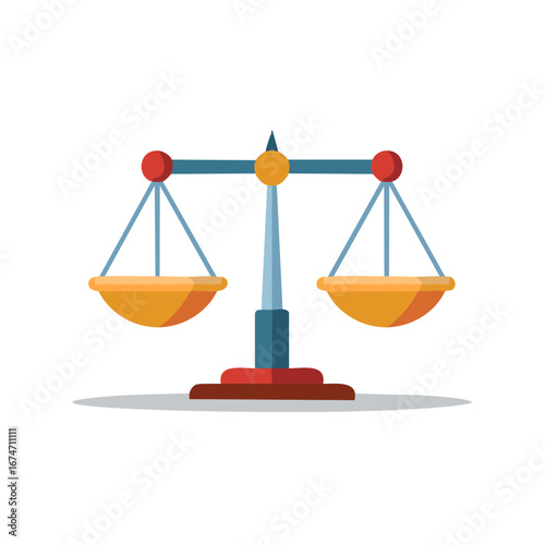 Classic balance scale with two pans symbolizing justice and equality