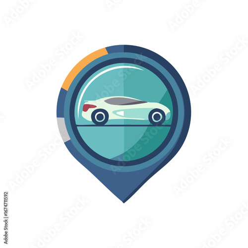 Car sharing service location icon automotive vector illustration design