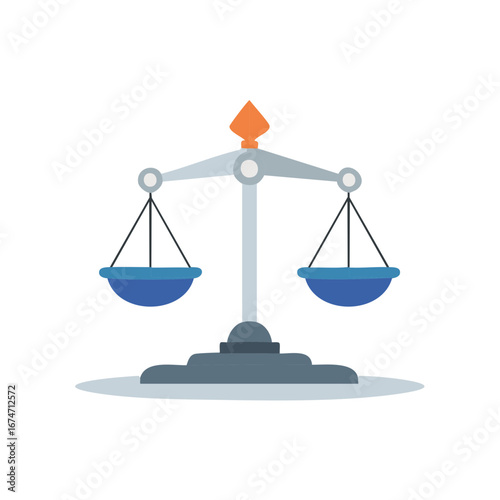 Colorful Illustration of Scales of Justice Symbolizing Law, Equilibrium, and Fairness
