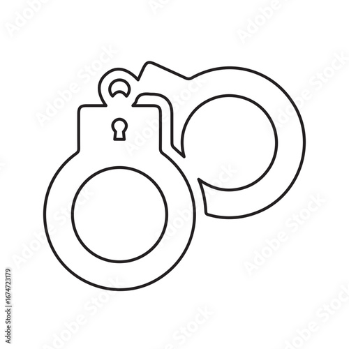 Handcuffs line icon