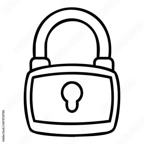 Simple line drawing of a padlock