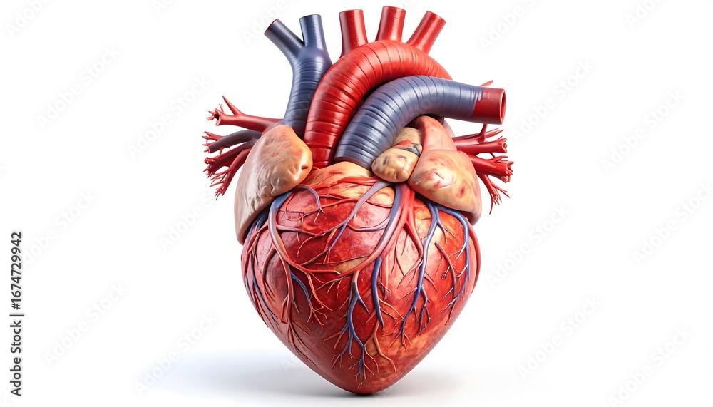 Naklejka premium 3D anatomical heart model (3)