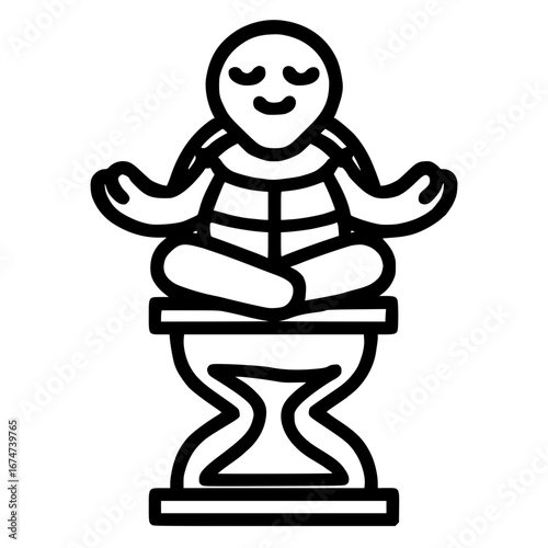 Meditating Turtle on Hourglass: Time for Peace and Reflection