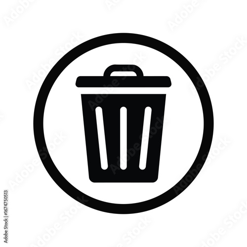 Trash Can Recycle Bin Icon Vector Illustration

