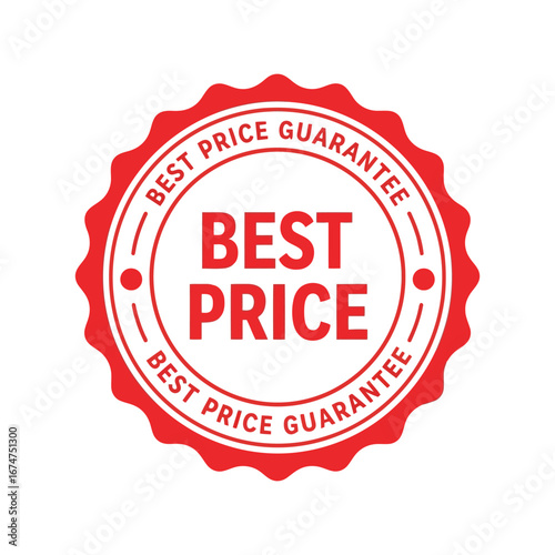 Best price guarantee seal red stamp sale offer discount badge retail promotion