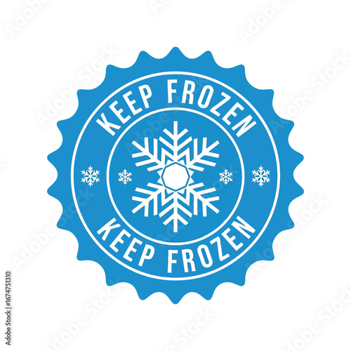 Keep Frozen Blue Snowflake Seal Vector Illustration

