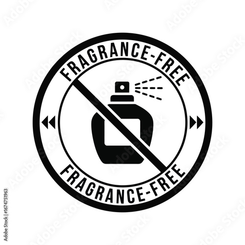 Fragrance free seal stamp vector illustration no perfume symbol allergen free label chemical free stamp