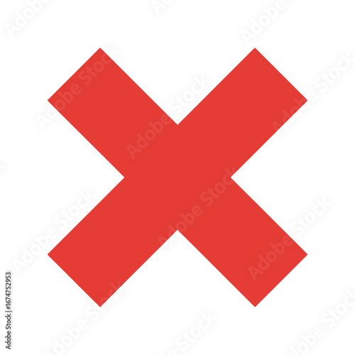Red x mark vector illustration incorrect symbol cancel button wrong choice error sign isolated graphic
