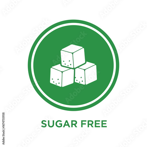 Sugar free icon vector illustration sweetener free symbol healthy food label diet product badge