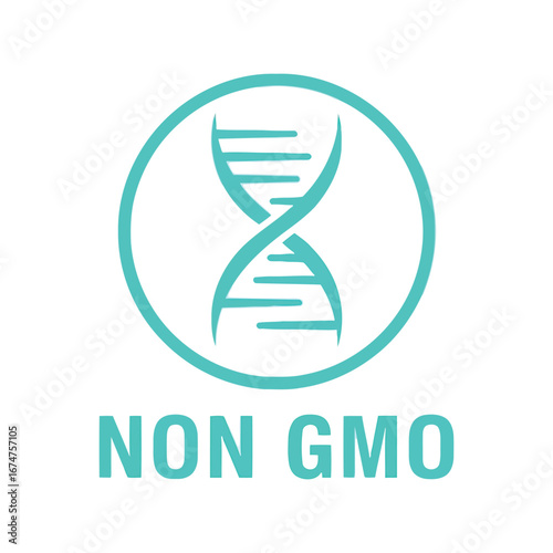 Non gmo dna helix symbol organic food certification biotechnology research icon genetic engineering healthy lifestyle