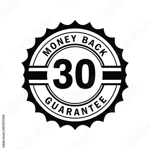 30 day money back guarantee seal assurance badge refund promise customer satisfaction icon