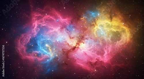 Abstract cosmic landscape of gas and dust clouds