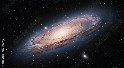 Andromeda in detail, showing spiral cosmic structure