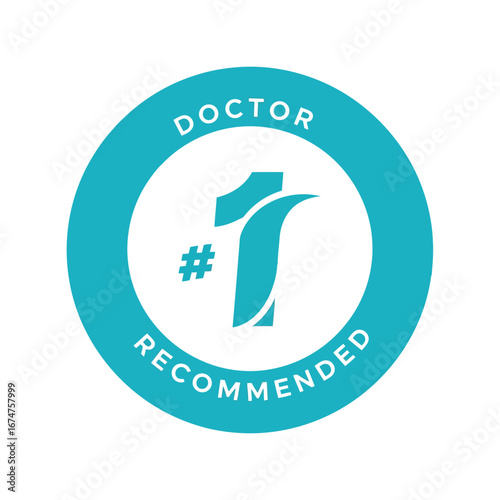 Doctor recommended 1 badge medical approval seal healthcare endorsement sticker