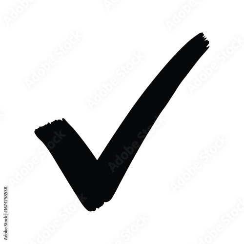 Black check mark vector illustration tick symbol success approval done correct vote agreement isolated eps graphic