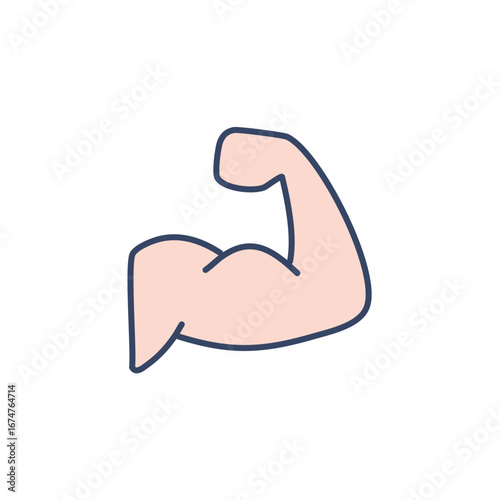 An illustration of a flexing arm, symbolizing strength and power