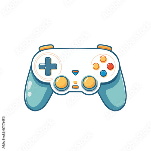A stylish illustration of a video game controller, ready for action! Featuring a modern design with vibrant colors and user-friendly layout