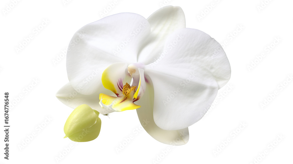 Fototapeta premium Close-up of a pristine white orchid