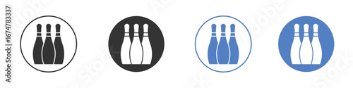 Bowling pins icon vector Logo Design Template