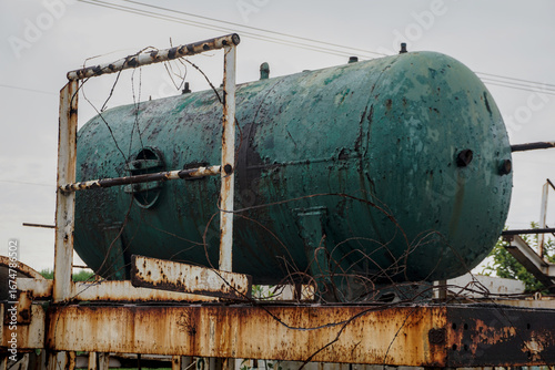 Tanque de gas oxidado