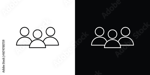 Users icon symbols. Simple pictograms for web sites and mobile app