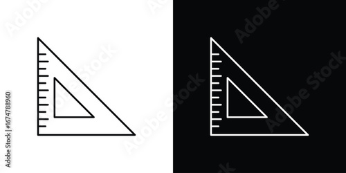 Triangle ruler icon symbols. Simple pictograms for web sites and mobile app
