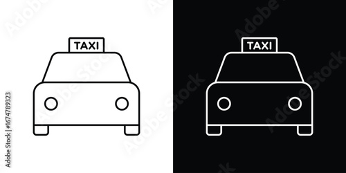 Taxi icon symbols. Simple pictograms for web sites and mobile app