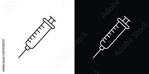 Syringe icon symbols. Simple pictograms for web sites and mobile app